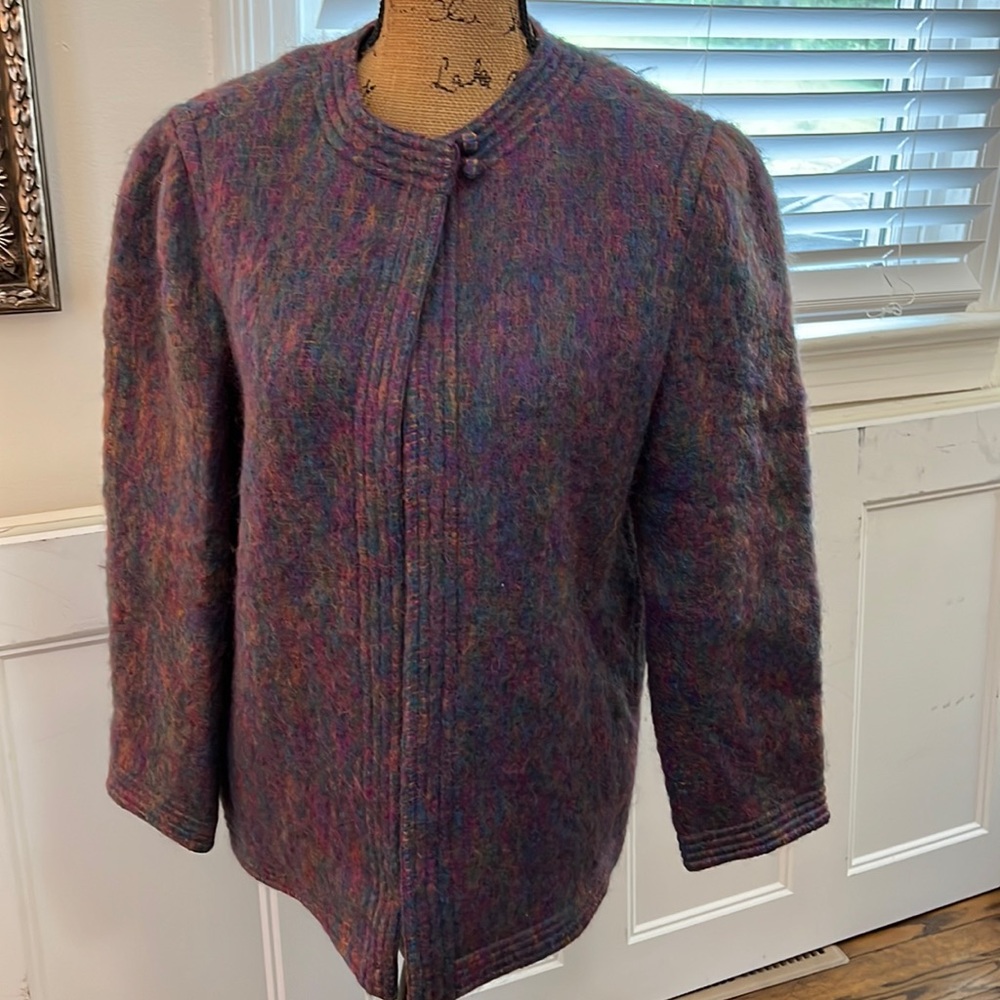 Adele Simpson vintage wool cardigan coat size 12